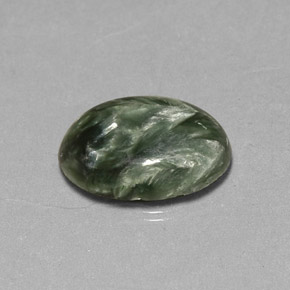 Séraphinite vert naturelle coupe ovale, 4,01 ct, opaque