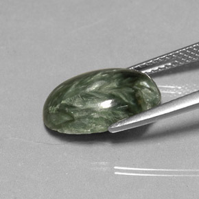 Séraphinite vert naturelle coupe ovale, 4,01 ct, opaque
