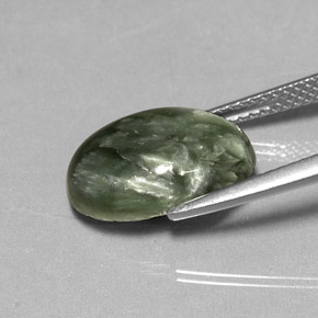 Séraphinite Vert naturelle Coupe ovale, 4.78 ct, Opaque