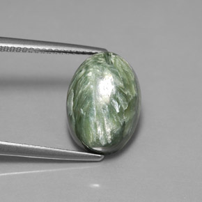 Séraphinite Vert naturelle Coupe ovale, 6.71 ct, Opaque
