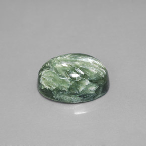 Séraphinite Vert naturelle Coupe ovale, 6.71 ct, Opaque