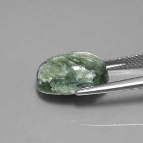Séraphinite Vert naturelle Coupe ovale, 6.71 ct, Opaque