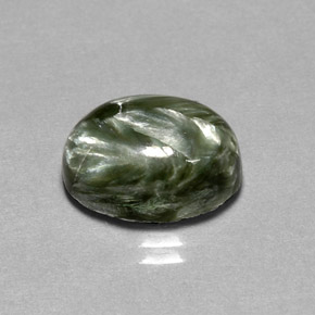 Séraphinite Vert naturelle Coupe ovale, 6.73 ct, Opaque