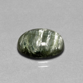 Séraphinite vert naturelle coupe ovale, 4,23 ct, opaque