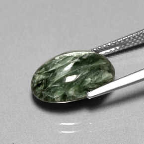 Séraphinite vert naturelle coupe ovale, 5,05 ct, opaque