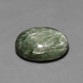 Séraphinite Vert naturelle Coupe ovale, 11.26 ct, Opaque