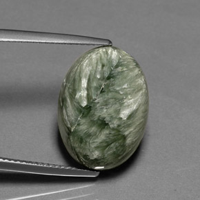 Séraphinite Vert naturelle Coupe ovale, 10.12 ct, Opaque