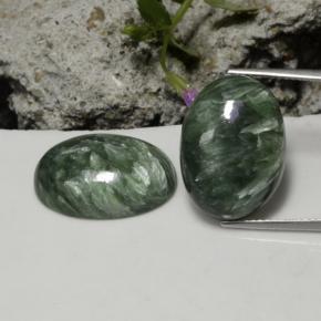 Achetez naturel 21,06ct vert séraphinite gems, coupe ovale, en provenance russie chez gemselect. en stock, livraison internationale!