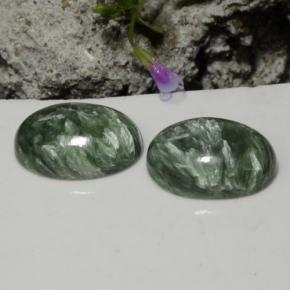 Achetez naturel 21,06ct vert séraphinite gems, coupe ovale, en provenance russie chez gemselect. en stock, livraison internationale!