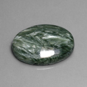 Séraphinite Vert naturelle Coupe ovale, 10.38 ct, Opaque