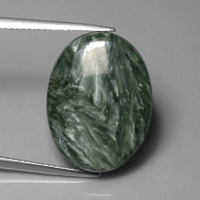Séraphinite Vert naturelle Coupe ovale, 10.38 ct, Opaque