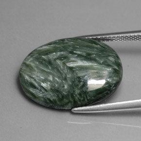 Séraphinite Vert naturelle Coupe ovale, 10.38 ct, Opaque