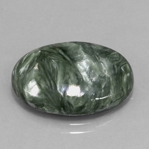 Séraphinite Vert naturelle Coupe ovale, 11.14 ct, Opaque