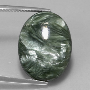Séraphinite Vert naturelle Coupe ovale, 11.14 ct, Opaque