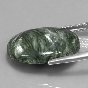 Séraphinite Vert naturelle Coupe ovale, 11.14 ct, Opaque