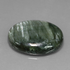 Séraphinite vert naturelle coupe ovale, 11,23 ct, opaque