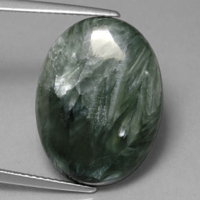 Séraphinite Vert naturelle Coupe ovale, 10.53 ct, Opaque