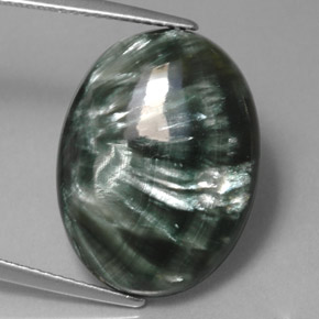 Séraphinite Vert naturelle Coupe ovale, 12.14 ct, Opaque