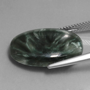Séraphinite Vert naturelle Coupe ovale, 12.14 ct, Opaque