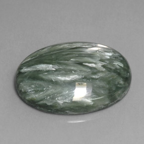 Séraphinite vert naturelle coupe ovale, 11,13 ct, opaque