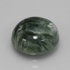 Séraphinite vert naturelle coupe roude, 4,92 ct, opaque