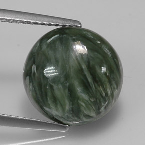 Séraphinite vert naturelle coupe roude, 4,98 ct, opaque