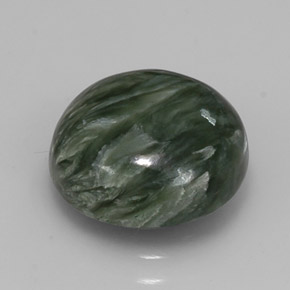 Séraphinite vert naturelle coupe roude, 4,98 ct, opaque