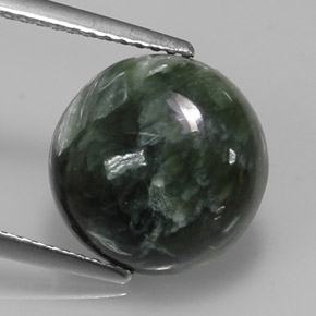 Séraphinite vert naturelle coupe roude, 5,02 ct, opaque