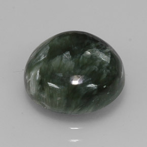 Séraphinite vert naturelle coupe roude, 5,02 ct, opaque