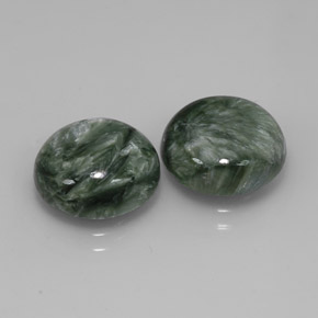 Achetez naturel ct Vert Séraphinite gems, Coupe roude, En provenance Russie chez GemSelect. En stock, livraison internationale!