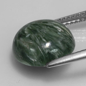 Séraphinite vert naturelle coupe roude, 4,10 ct, opaque