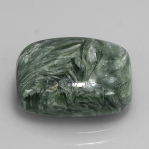 Séraphinite vert naturelle coupe coussin, 5,87 ct, opaque