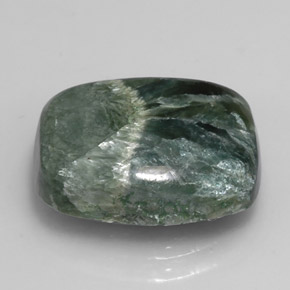 Séraphinite vert naturelle coupe coussin, 5,49 ct, opaque