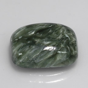 Séraphinite vert naturelle coupe coussin, 5,71 ct, opaque
