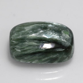 Séraphinite vert naturelle coupe coussin, 5,76 ct, opaque