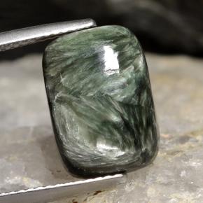 Séraphinite Vert naturelle Coupe coussin, 5.90 ct, Opaque