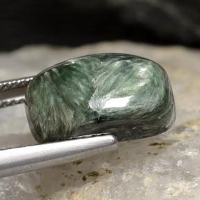 Séraphinite Vert naturelle Coupe coussin, 5.90 ct, Opaque