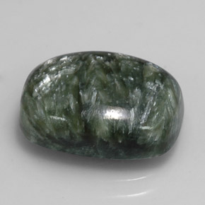 Séraphinite vert naturelle coupe coussin, 5,98 ct, opaque