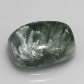 Séraphinite Vert naturelle Coupe coussin, 6.08 ct, Opaque