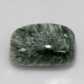 Séraphinite vert naturelle coupe coussin, 6,14 ct, opaque