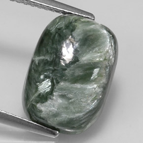 Séraphinite vert naturelle coupe coussin, 5,75 ct, opaque
