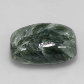 Séraphinite vert naturelle coupe coussin, 5,75 ct, opaque