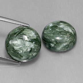 Achetez naturel ct vert séraphinite gems, coupe roude, en provenance russie chez gemselect. en stock, livraison internationale!
