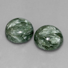 Achetez naturel ct vert séraphinite gems, coupe roude, en provenance russie chez gemselect. en stock, livraison internationale!