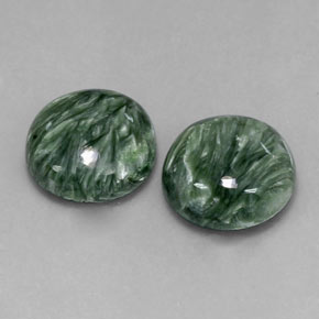 Achetez naturel ct Vert Séraphinite gems, Coupe roude, En provenance Russie chez GemSelect. En stock, livraison internationale!