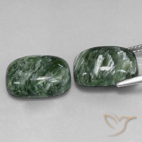 Shop natural 11.72ct Vert moyen Séraphinite gems, Coussin, from Russie at GemSelect. In stock, global shipping!
