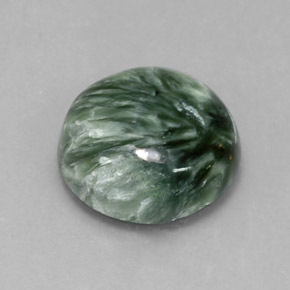 Séraphinite vert naturelle coupe roude, 4,67 ct, opaque