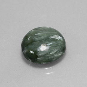 Séraphinite vert naturelle coupe roude, 4,56 ct, opaque