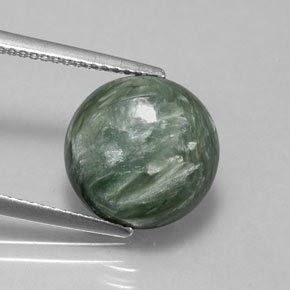 Séraphinite vert naturelle coupe roude, 4,85 ct, opaque