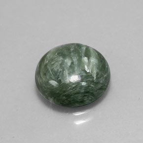 Séraphinite vert naturelle coupe roude, 4,85 ct, opaque